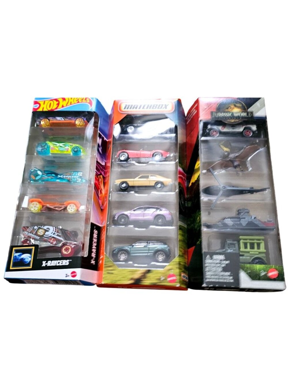 Hot Wheels X-Raycers Matchbox Classic Cars And Jurassic World Vehicle 5-Packs -